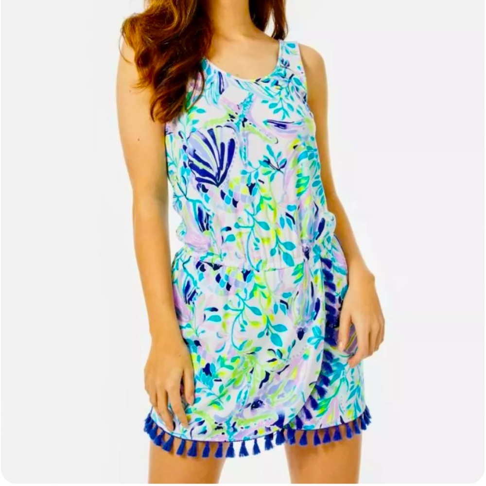 LILLY PULITZER JARRETT ROMPER RESORT WHITE SHELL BEACH Size: M